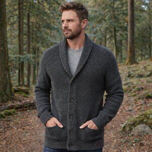 NEW Hollister Grey Knit Cardigan Preppy Academia Old Money Capsule XL